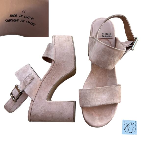 Jeffrey Campbell Moody Platform Block Heel Sandals Sz 11 - Picture 1 of 9